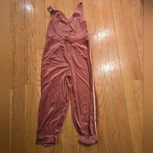 People FP Movement Feel Good velour Tank Athleisure Preppy jumpsuit Pink L